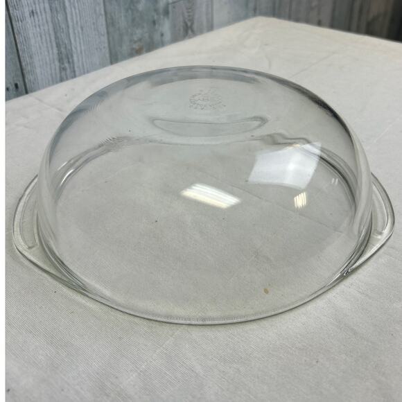 Vintage Pyrex 2QT Rounded Bottom Clear Glass Made in USA Serving Bowl NO LID - Picture 3 of 4